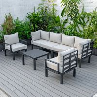 Ensemble de canapés d'angle de jardin en aluminium pour terrasse, mobilier d'extérieur OEM de qualité supérieure, écologique