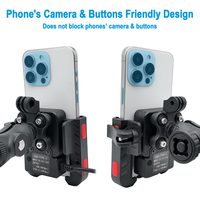Support de téléphone pour moto 12-24V avec verrouillage rapide, USB et amortisseur de vibrations