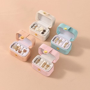 EVERWIN <b>Jewelry</b> <b>Storage</b> Bag with Snap Button Closure Portable Ring Case in Mint Black Ivory Pink Colors Packaging - Product Image 2