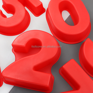 Moule à gâteau <span class=keywords><strong>d</strong></span>'<span class=keywords><strong>anniversaire</strong></span> 3D numérique rouge en trois dimensions, gâteau en silicone, embryon maison, moule numérique, outils de cuisson en silicone - Product Image 3