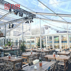 Tente de réception romantique transparente ignifuge pour mariage civil et événements en extérieur, capacité 120-200 personnes, 16x8m (10x30 pi) - Product Image 6