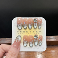 Faux ongles à presser, art des ongles, faits à la main, certifiés HALAL, sans goût, avec colle, tendance, longueur courte pour les doigts, pour filles