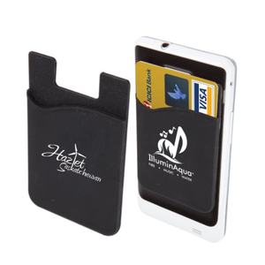 Porte-cartes en silicone avec logo personnalisé, adhésif au dos, pour cadeau promotionnel et branding - Product Image 4