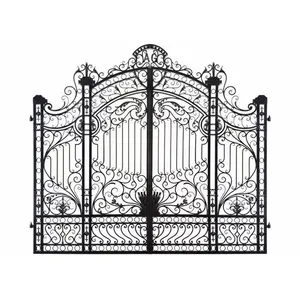 Easy To Install Stainless Material Hot Dip Galvanized Luxury Style Design Italian Style Wrought Iron Gate