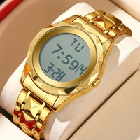 Montre numérique lumineuse étanche 3 ATM la plus vendue, style minimaliste professionnel, bracelet en alliage d'acier inoxydable pour homme