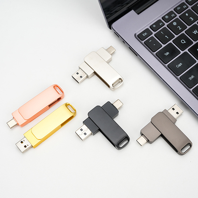 USB Flash Drive for Computer Mobile Phone 64G LOGO Creative Gift 16G Metal Rotating USB 8G USB 2.0 3.0
