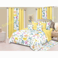 Lots de Draps de Lit en Gros en Microfibre Imprimés 8 Pièces avec Rideaux, Nouveaux Motifs Parures de Lit