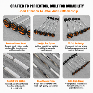 <span class=keywords><strong>Barre</strong></span> de musculation fixe TOPTONS de qualité commerciale en TPU, <span class=keywords><strong>barre</strong></span> droite et <span class=keywords><strong>barre</strong></span> <span class=keywords><strong>EZ</strong></span> <span class=keywords><strong>Curl</strong></span> pré-pondérée 10-30KG pour l'entraînement en salle de sport - Product Image 2