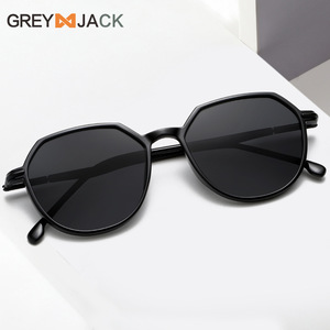 Lunettes de soleil polygonales unisexes, monture en métal noir TR, verres TAC, protection UV400, pour la pêche, le cyclisme, la conduite, la mode - Product Image 5