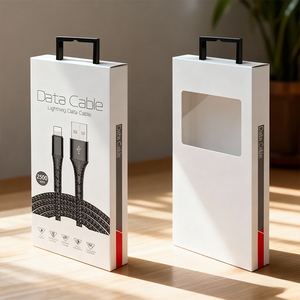 Tùy Chỉnh Treo sạc dữ liệu cáp tai nghe bao bì cửa sổ Điện thoại Phụ kiện cáp USB đóng gói thiết bị điện tử <span class=keywords><strong>Craft</strong></span> hộp giấy - Product Image 1
