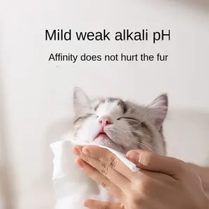 Lenços Umedecidos para Animais de Estimação Não Irritantes e Ecológicos, Lenços Umedecidos Redondos para Reduzir Manchas de Lágrimas - Product Image 1