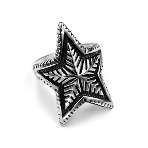 Anillo de Dedo Índice con Estrella Retro Estilo Japonés Coreano, Joyería de Moda para Hombre SA942 - Product Image 1