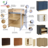 Kabinet dapur, set lengkap lemari dapur RTA kayu polos ramping pengocok putih ek