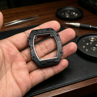 Montre automatique squelette mécanique de luxe pour homme, ultra-fine en fibre de carbone de haute qualité, modèle 67-02, pour affaires et sport