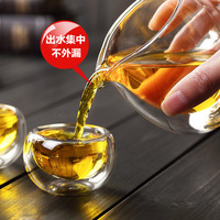 Tasse à thé en verre à double paroi en borosilicate transparent résistant à la chaleur de 200ml avec bec verseur pour le partage du thé et du café