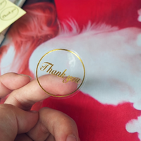 Autocollants de remerciement - Autocollants ronds personnalisés en BOPP transparent, découpés à la forme, avec estampage à chaud en feuille d'or, adhésifs pour boîtes cadeaux, pâtisseries et fêtes de mariage