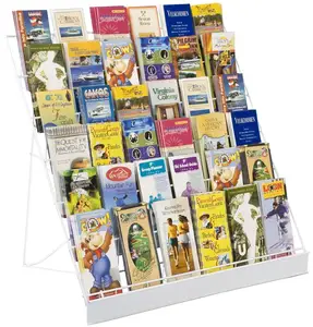 Wire Countertop Literature Rack, 6-Tier Brochure Organizer, Book display rack