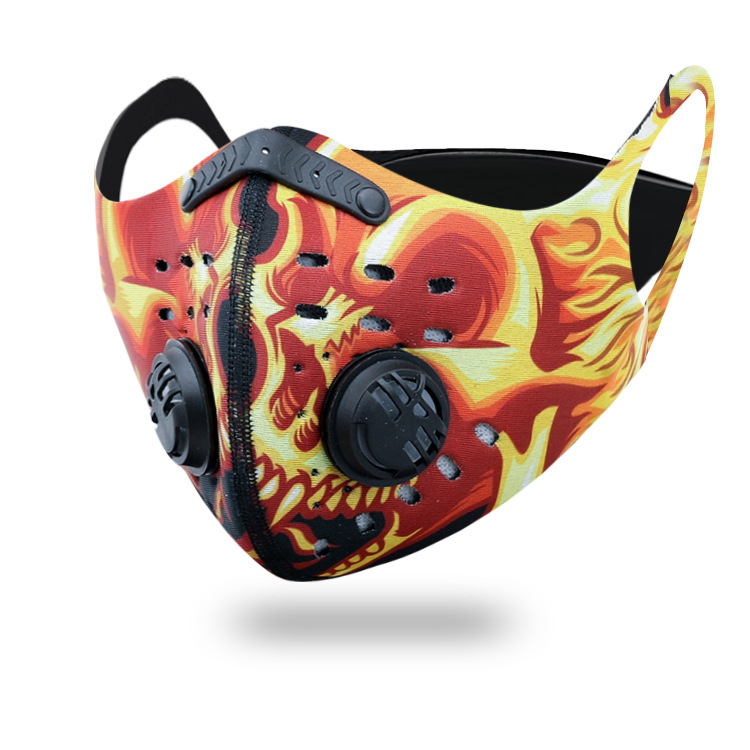 Masque de plongée tête de mort dorée