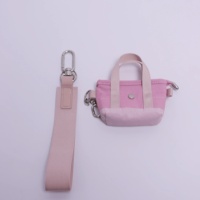 Gantungan Tas Pink Lepas Pasang, Dompet Koin Mini untuk Anak & Wanita, Gantungan Kunci Kecil dengan Pengait, Dompet Koin Mini, Tas Pergelangan Tangan