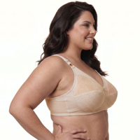 Soutien-gorge tendance personnalisé grande taille, sans armatures, non doublé, en dentelle sophistiquée, avec effet lissant latéral pour un maintien optimal tout au long de la journée