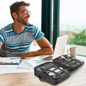 Muestra Gratis, Bolsa Organizadora de Viaje Económica, Estuche Impermeable de Doble Capa para Organizar Cables Electrónicos, Cargador, Banco de Energía, Teléfono - Product Image 4