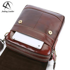 Bolso bandolera de cuero genuino Andong para hombre, estilo casual de negocios, gran capacidad, maletín, bolso cruzado. - Product Image 6