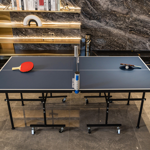 REACTOR YT106 <span class=keywords><strong>Petite</strong></span> <span class=keywords><strong>table</strong></span> <span class=keywords><strong>de</strong></span> tennis <span class=keywords><strong>de</strong></span> <span class=keywords><strong>table</strong></span> d'intérieur/extérieur avec filet et poteaux à fixation rapide, pliable, MDF noir et bleu - Product Image 2