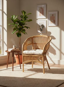 Fauteuil de loisirs Fabiano - Design moderne en rotin/osier pour chambre à coucher, hôtel, espaces de vie - Mélange parfait de confort et de style - Product Image 6