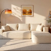 Modernes Wohnzimmer L-förmiges 2-3-Sitzer Ecksofa Kompressionsgepresstes Knochenloses Polstersofa Multifunktionales Schlafsofa