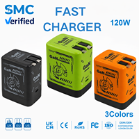 Chargeur rapide GaN en gros avec câbles rétractables doubles et interface Type C, adaptateur de voyage pliable pour iPhones