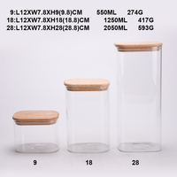 Bocaux de conservation en verre carrés hermétiques avec couvercles transparents, contenants de cuisine pour aliments secs, pâtes, biscuits, noix - Design multifonctionnel