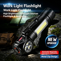 Lampe torche rechargeable à clip magnétique avec lumière latérale COB, lampe torche d'extérieur pour le camping, la randonnée et les situations d'urgence