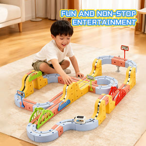Kit de circuit ferroviaire magnétique éducatif DIY, pistes de course de voitures, jouet STEM, ensemble de pistes d'aventure, train jouet transformable DIY pour garçons de 3 à 8 ans - Product Image 2