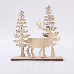 Cross-border exclusive supply of wooden DIY Christmas party family <b>dining</b> <b>table</b> decorations and <b>ornaments</b>; wooden handicrafts - Product Image 2