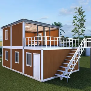 印度马来西亚价格出售两层可拆卸集装箱房屋定制钢结构框架现代集装箱房屋