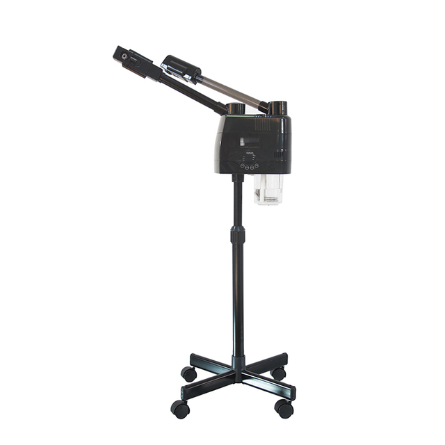 Factory Price Salon Vaporizador Face Ozone Vapourizer Machine Stand Cool and Hot Black Steamer Facial Steamer
