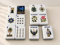 Jeu de Mahjong Américain Marocain Personnalisé 160 Tuiles Acryliques Multicouches Jeu de Société Botanique Céleste avec Jokers NMJL