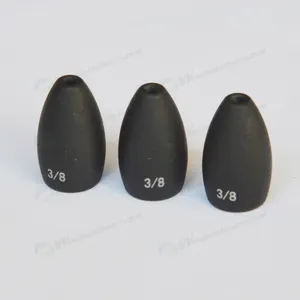Fishing Sinker Tungsten Fishing Weights Ready Stock Shiny And Anodized No Chip Black Tungsten Fishing Sinker For Texas And Carolina Rigs
