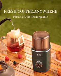 로고 맞춤형 휴대용 USB 충전식 전기 에스프레소 커피 콩 분쇄기 무선 미니 곡물 콩 분쇄기