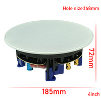 Altavoz de techo sin marco coaxial HiFi de 4 pulgadas, equipo de sonido de cine en casa de 20W con ABS para sistema de megafonía
