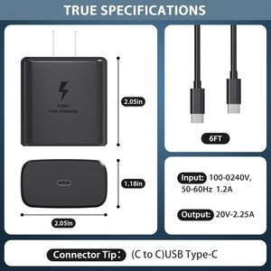 Cargador Gan de 45W con enchufe estadounidense, Cargador rápido Pd de 30W para teléfonos móviles y portátiles, tipo <span class=keywords><strong>C</strong></span> adaptador de viaje, almacén eléctrico de EE. UU. - Product Image 3