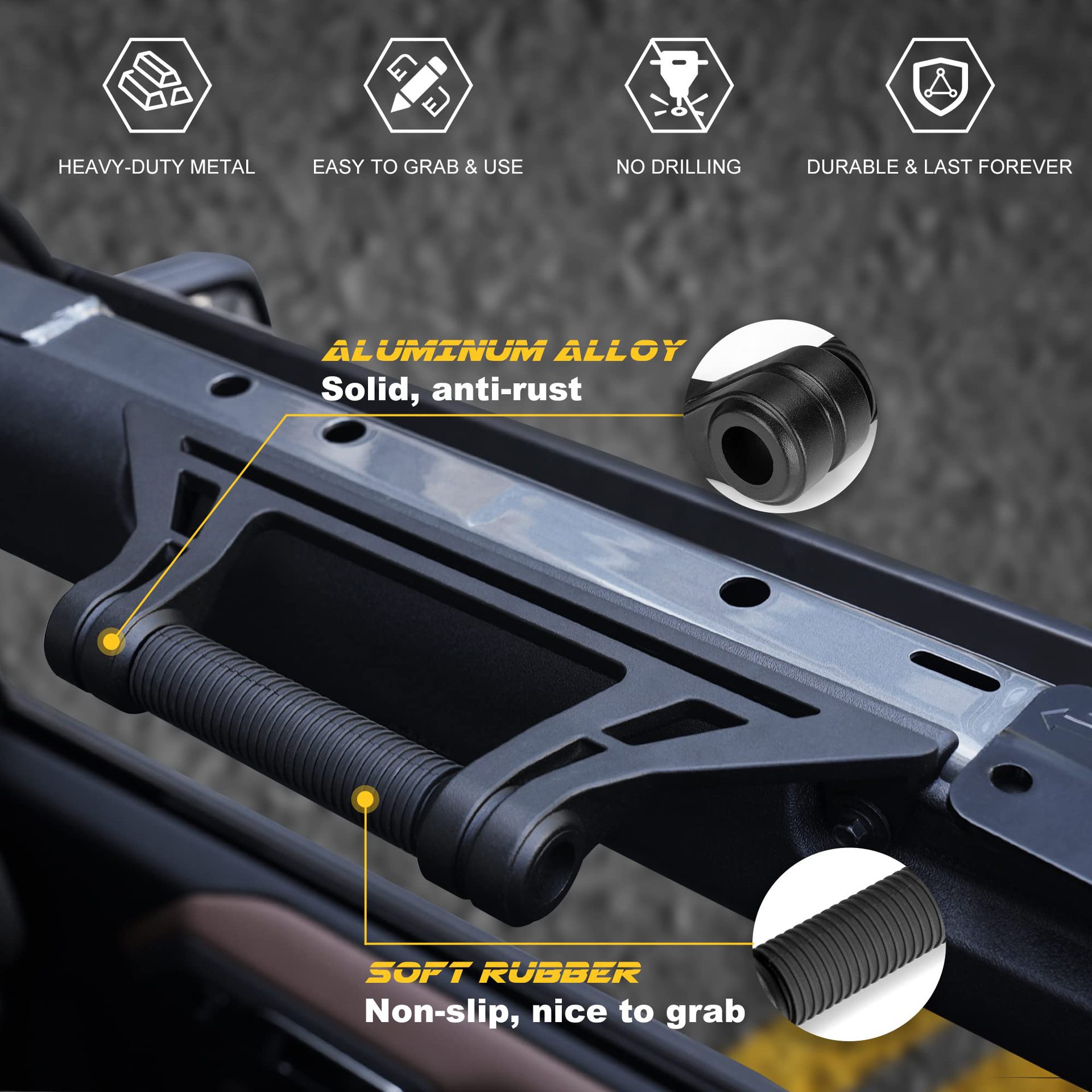 Aluminum Front Seat Grab Handles Interior Accessories Metal Grip Handle - Yiwu Senso Household Goods