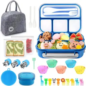 27 Stuks Creatieve Lunchbox Kids Volwassen Lunchbox Lunchbox Met 4 Compartiment Etenswaren Taartbekers