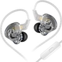 Auriculares Intrauditivos con Cable KZ Dawn HiFi Bass, Cable OFC y Plateado Opcional, Carcasa Transparente, Controlador Dinámico