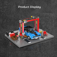 MOULD KING 24086 Garage de réparation et modèle de voiture muscle Challenger, blocs de construction MOC, kits de briques éducatifs, cadeau de Noël