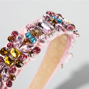 European and American Hair Band Headdress Wild Go Out Baroque Inlaid Color Rhinestone <strong>Ladies</strong> <strong>Headband</strong> / Hairband Women Girl <strong>Lady</strong> - Product Image 5