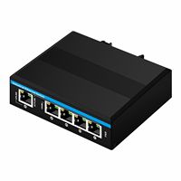 Switch PoE Industrial 1Uplink+4x802.3at 30W Alimentado por Energía Solar, Montaje en Riel DIN, IP40
