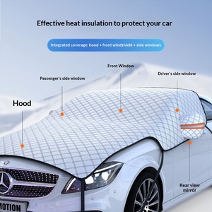 Housse de voiture universelle quatre saisons épaissie (type bâche) avec protection solaire, isolation thermique et pare-soleil - Product Image 4