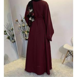 Elegante vestido caftán islámico tradicional bordado de flores dimensionales Hijab de Mujer Accesorios de ropa para adultos estilo musulmán - Product Image 4