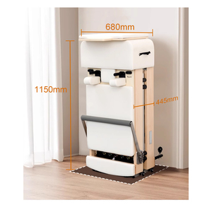 Reformer de Pilates pliable à glissement silencieux et fluide, en bois d'érable naturel, pour la pratique du yoga et du Pilates à domicile - Product Image 1